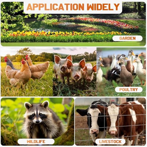 12 KV Electric Fence Charger with LED Display, 2 Joule, 10 Miles | Waterproof, AC DC, High Power, Portable for Livestock & Predator Protection, Gardens, Orchards, Dogs, Pets, Poultry