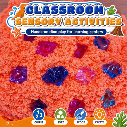 Orange Latex Preschool Dinosaurs Halloween Theme Sensory Bin Filler | Sensory Toys for Toddlers 3-4 Autumn Harvest Pumpkin Patch Warm Autumn Vibes for Kids & Seasonal Play - color: orange