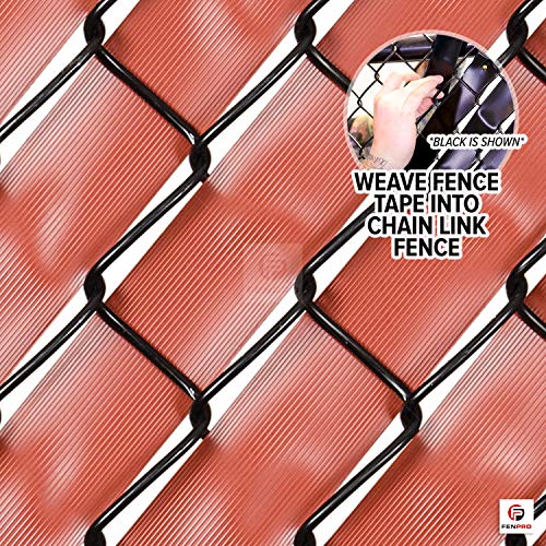 Chain Link Fence Privacy Tape (Redwood) - color: Redwood