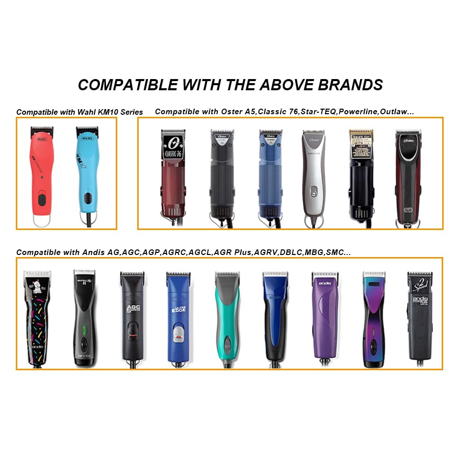 3 Pcs Professional Detachable Replacement Ceramic Blades Set,Compatible with Andis AGC,BDC,BGC,MBG Series,Oster Classic 76/Star-Teq/Power-Teq Clippers，Cut Length 3/8-Inch 5/32-Inch 1/4-Inch - size: 1-1/2+2#+3-1/2