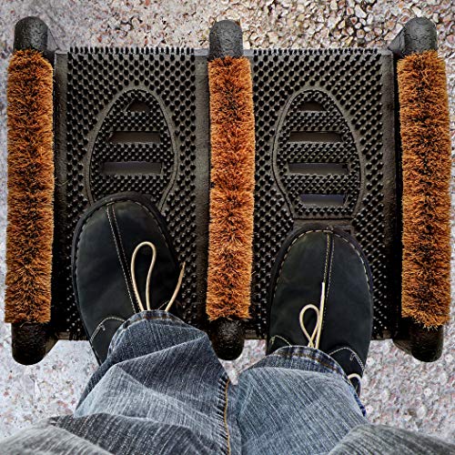 NINAMAR Mud Scrubber Rubber Brush Mat - Scrub & Scrape Muddy Shoes - 2 Pack