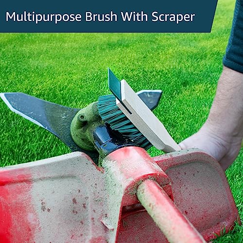 Heavy Duty Scrubbing Brush - Stiff Bristle Scraper, Wooden Handle, Universal Outdoor Cleaning Tool