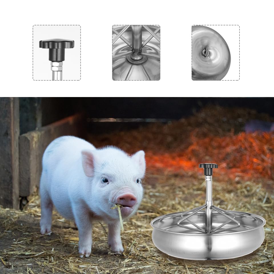 Stainless Steel Feeding Bowl Trough for Livestock and Pigs 9.84X9.84X3.54 Inch Multi-Compartment Rust Proof Farm Feeder Easy to Clean