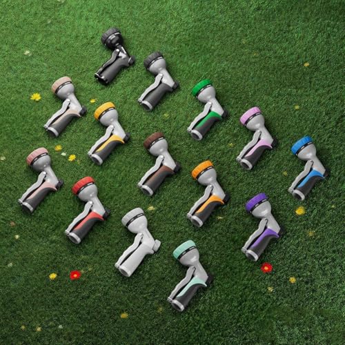 RESTMO Garden Hose Nozzle, Heavy Duty Water Hose Nozzle with 7 Adjustable Spray Patterns, High Pressure Hand Sprayer with Flow Control, for Watering Plants & Lawns, Washing Cars & Pets, Flash Black - color: Flash Black