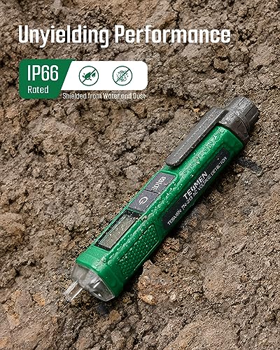 Voltage Tester, TN-213 Non-Contact Voltage Detector, Electrical Tester, AC 12V-/70V-1000V, Dual-Range, LCD Display in Percentage, Buzzer Alarm, Live Wire Test, Wire Breakpoint Finder - Green