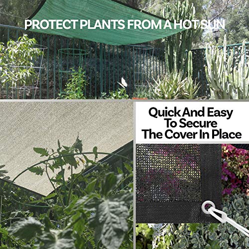 Alion Home HDPE 50% Sun Block Shade Cloth Garden Netting Fabric (6'x6'6'', Beige) - color: Beige, size: 6'x6'6''