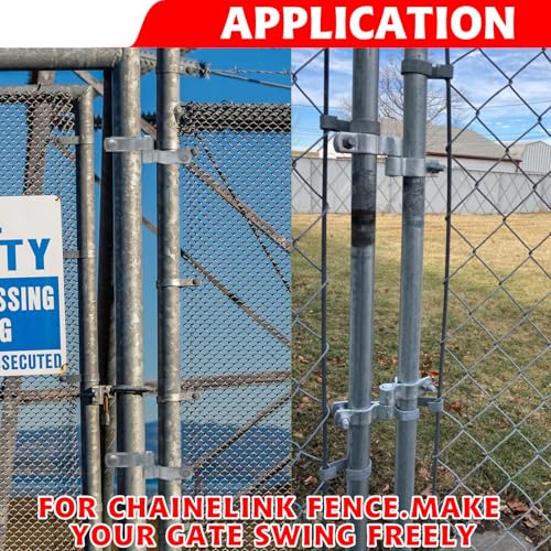 4 Pack 1-3/8" Chain Link Fence Frame Gate Post Female Hinge,Galvanized Steel Gate Hinge for Fence Posts, Bolts & Nuts Included - size: 1-3/8" Female