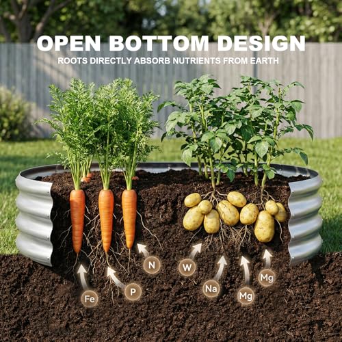 Land Guard 2 Pack 4×2×1ft Galvanized Raised Garden Bed Outdoor, Heavy Duty Bottomless Metal Raised Planter Box for Vegetables, Flowers, Herbs, Backyard Patio Gardening, Silver - color: 1-silver, size: 4×2×1ft(2pcs）