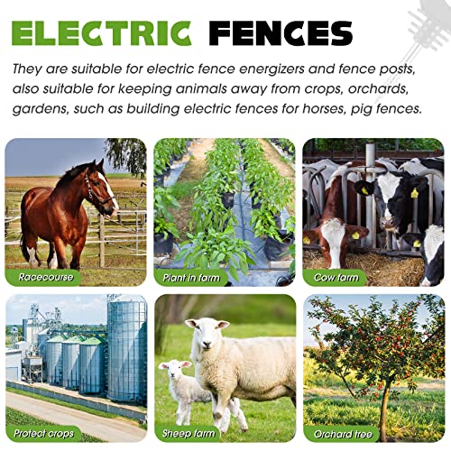Sweetude 400 Pcs Black Electric Fence Insulator with 1 Pcs Insulator Socket Tool Screw in Insulator Fence Ring Post Wood Post Insulator Electric Fence Insulator for Animal Fence