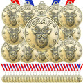 Remuuly 30/60 Pcs Goat Medals Bulk with Neck Ribbon Medals for Awards | 2 Inch, 3D Engraved, All Time Goat Trophy Gold MVP Champion Prize for Team Events, Sports Competitions Awards, Gift for Team