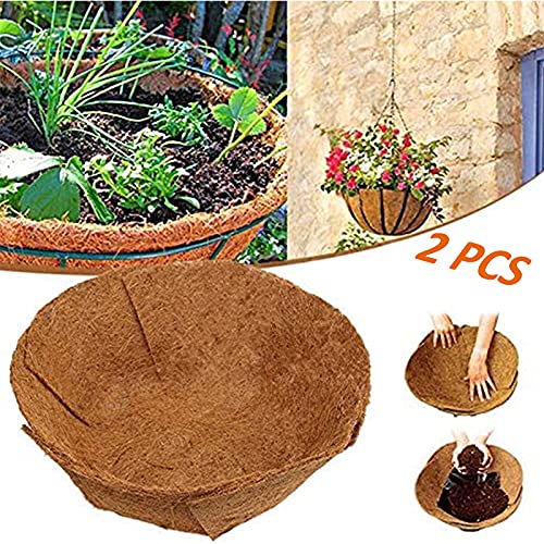 Coconut Hanging Basket Liners, 24 inch Foldable Coco Fiber Pads for 16/14/12 inch Hanging Planter Basket, Natural Coco Planter Basket Liners Replacement for Flowers/Vegetables (Round) - color: 24inch-round