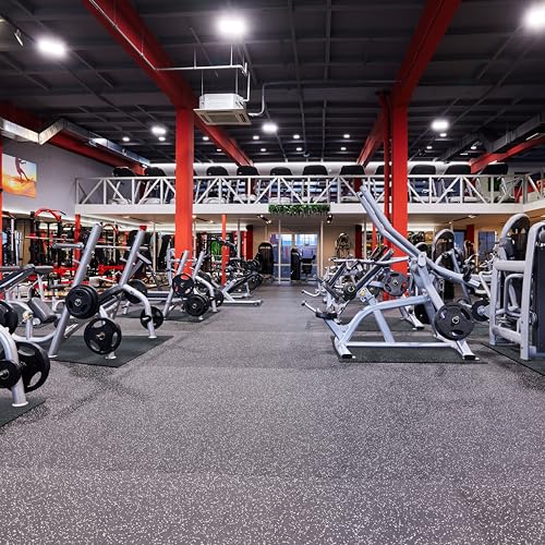 PAR-MSI Heavy Duty Gym Flooring Mat - 3.5' x 6' x 3/4" Thick Rubber Mat - Solid Black - Ideal for Home Gyms, Commercial Fitness Centers, Workouts, and More