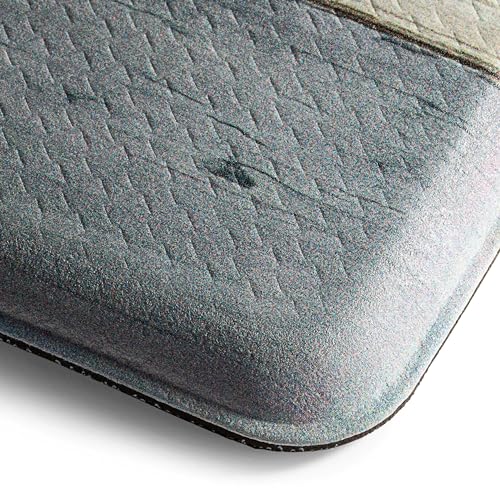 Home Dynamix Cozy Living Home Sweet Home Floral Runner Anti-Fatigue Kitchen Mat, Non-Slip Floor Mat, Padded Standing Desk Mat, Grey/Blue, 17.5"x30" - color: Grey/Blue, size: 18"L x 18"W x 0.5"Th