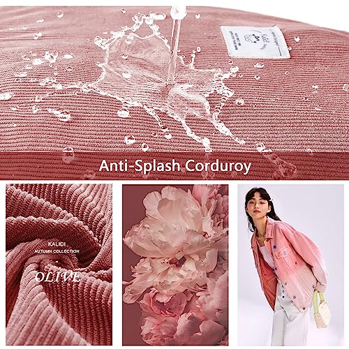 KALIDI Corduroy Tote Bag, Large Slouchy Hobo Messenger Crossbody Bag | Anti Splash Zipper Side Pockets Shoulder Bag Adjustable Strap Lightweight Casual Work Shopping Women - color: Pink