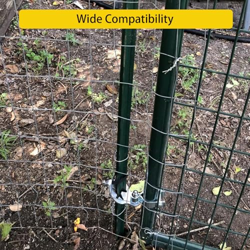 Heavy Duty T-Post Gate Hinge Kit, 1-5/8″Chain Link Fence Gate Post Hinge Pins, Galvanized Steel Easy Install Hardware for Farm, Garden, Backyard Gate