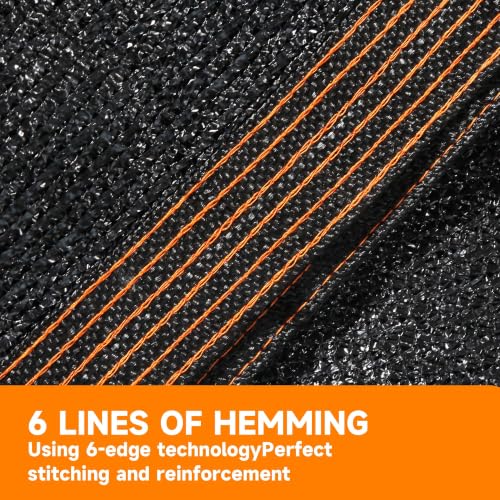 90% Shading Rate 20'x20' Black Shade Cloth,UV Resistant Durable Mesh Tarp with Grommets&Reinforced Edges, Shade Net Using for Plants Cover, Greenhouse, Dog Kennel, Patio, Chicken House - size: 20'x20'