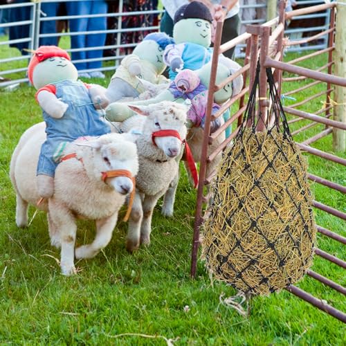 4 PCS Hay Net for Horses 40 Inch Length Slow Feed Hay Net for Slower Feeding 2.36"x2.36" Holes Hay Bag Travel Feeder for Horse Stable Trailer and Stall