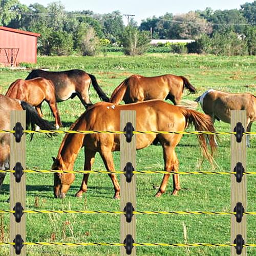 330 Feet Electric Fence Polywire, 100 Meters 1/8" Diameter Portable Electric Fencing Poly Wire Rope Line 6 Steel Strands for Reliable Conductivity & Rust Resistance - size: 330 Ft