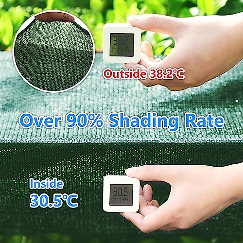 90% Blackish Green Shade Cloth, 3.3 x 6.5 ft with Reinforced Grommets | Durable mesh shade net for greenhouses, plants, chicken coops, pergolas, pools, canopies, patios and gardens - size: 3.3 ft x 6.5 ft