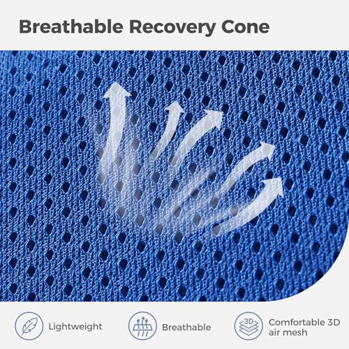 Avont 2026 Upgraded Dog Recovery Collar, Breathable Elizabethan Collar, M | Soft Dog Cone Alternative After Surgery to Stop Licking, Foldable/Adjustable/Secure-Fit for Medium Large Dogs, Blue - color: Blue, size: M Neck:(11.8"-13.8") Depth:(9.1")