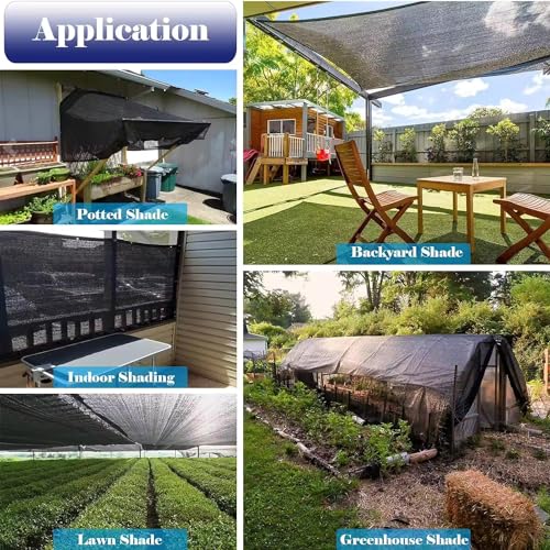 90% Shade Cloth for Garden 6.5x6.5 FT, Black Sun Shade Mesh Fabric | UV Block Sunshade Screen for Greenhouse, Balcony, Patio, Deck, Kennel, Carport & Pergola Cover - size: 6.5x6.5 feet