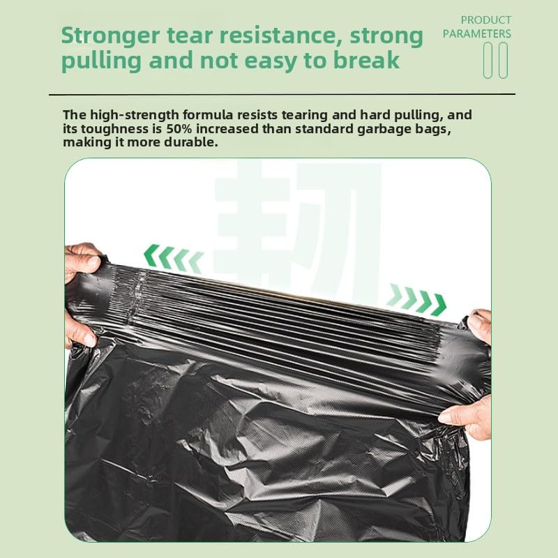 45-50 gallon heavy duty trash bags, 39.37x47.24 inches, black, extra strong construction & yard bags for commercial, industrial, garden waste, leakproof & puncture resistant(30 pieces）