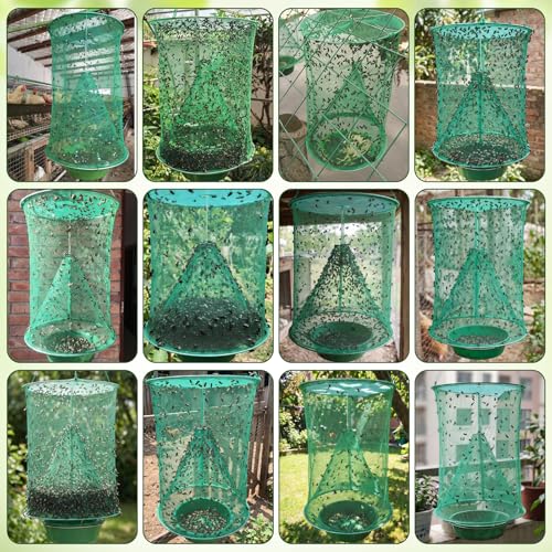 3 Pack Spotted Lanternfly Fly Traps Waterproof Ranch Fly Traps Bags Outdoor Hanging Reusable Flies Catcher with Bait Tray Effective Way to Catch Lantern Flies and Nymphs for Family Farm Garden Barn