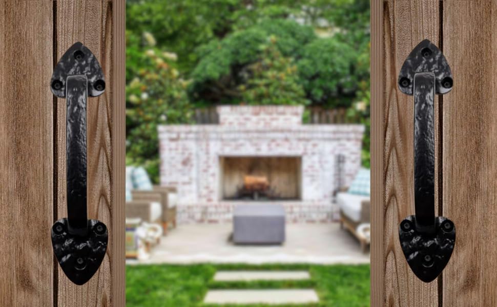 2-Pack 7 Inch Spear Barn Door Handle - Black Cast Iron Pull for Sliding Doors, Gates, Sheds, Fences, Closets - Indoor Outdoor Farmhouse Hardware - size: 7" - 2 Pack, style: Spear