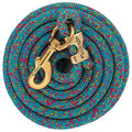 Weaver Leather Poly Lead Rope with Solid Brass 225 Snap - color: Mosaic - Sky Blue/Raspberry/Lime Green