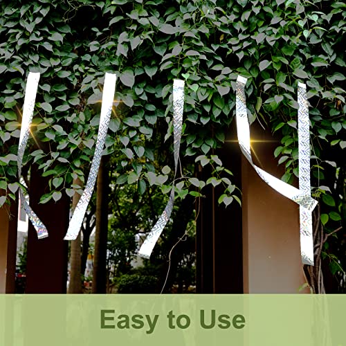 OFFO Reflective Tape for Birds, 200 Feet x 2 Inches Dual-Sided Bird Scare Tape Outdoor for Garden, Farm, Orchard or Courtyard - size: 200 ft x 2 in