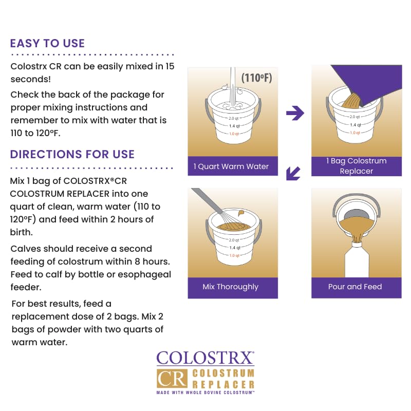 IVS 2Qt Nursing Bottle Kit Colostrx CR Replacer Colostrum | Newborn Calves - size: 2 Quart – With Colostrx CR