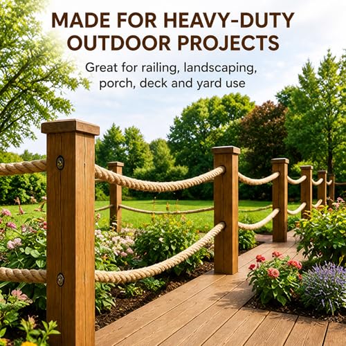 Twisted Manila Rope (1.5 Inch x 200 Feet) Natural Jute Rope Thick Hemp Ropes for Docks, Nautical, Railings, Swing, Decorating - size: 1.5 in x 200 ft