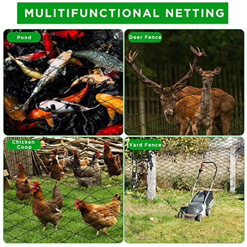 Windyun 1 Pc Bird Netting 50' X 100', 2.4" Mesh Poultry Net for Garden | Heavy Duty Reusable Poultry Barrier for Fruit Tree, Vineyard, Chicken Coop Protection Against Deer, Hawk, Squirrel - size: 50' X 100'