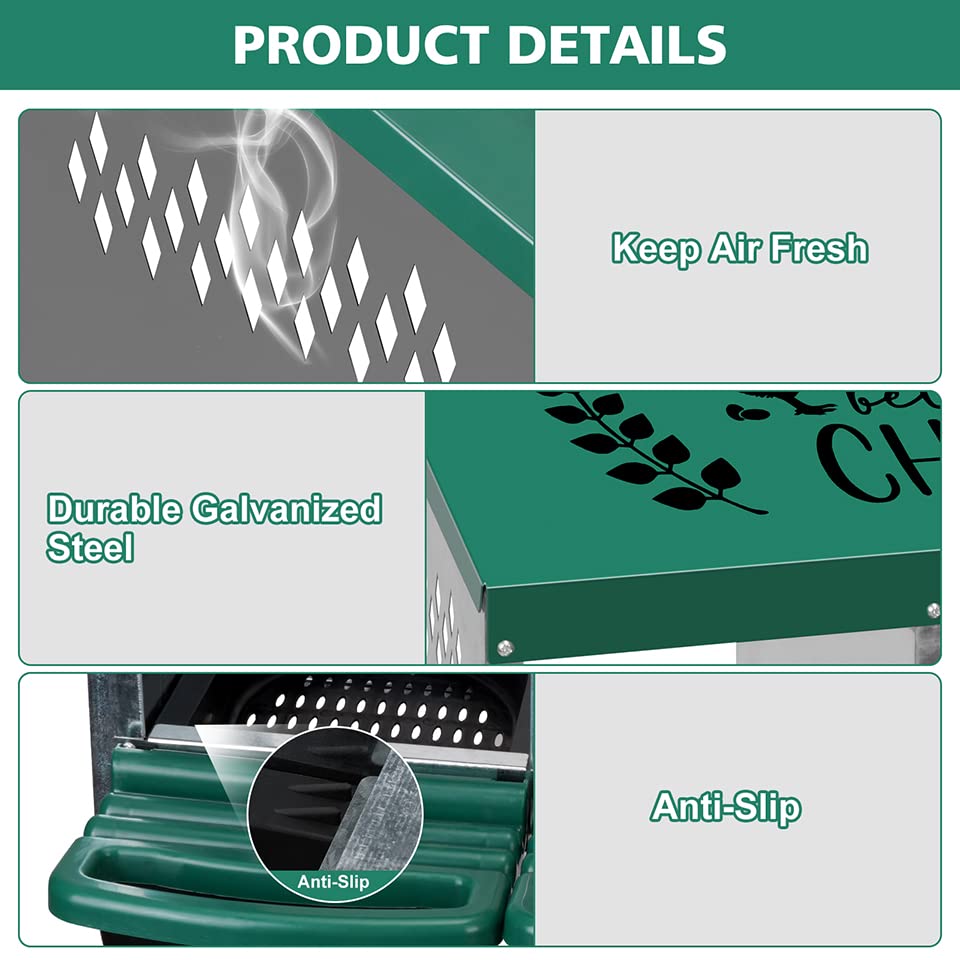 Tgeyd Nesting Boxes - 3 Holes for Laying Eggs - Chicken Brooder Box with Perch - Coops for 3 Up to 12 Chickens - size: 3Holes