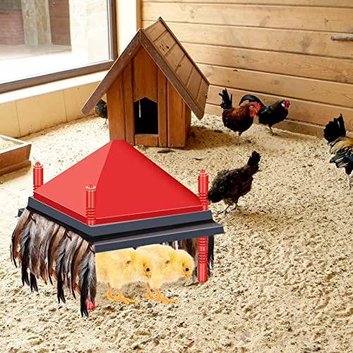 Jutom 4 Pieces Comfort Feathers for Chick Brooder 12 x 12 Inch Chick Brooder Heating Plate Feathers Skirt Chicken Brooder Box Supplies Baby Chicken Coop Warmer Poultry Incubator Heater Plate