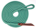 Double Braid Lead Rope with Eye Splice Loop, 12-14FT Lengths (Turquoise with Brown, 12 ft.) - color: Turquoise with Brown, size: 12 ft.