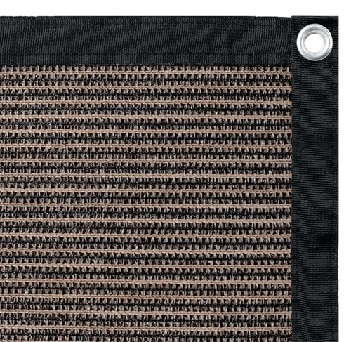 Shatex 90% Sun Shades for Patios 10x 16ft Shade Fabric Sun Shade Cloth Taped Edge with Grommets Sun-Block Mesh Shade for Pergola Cover Canopy Mocha, 12 Bungee Balls - color: Mocha, size: 10x16ft