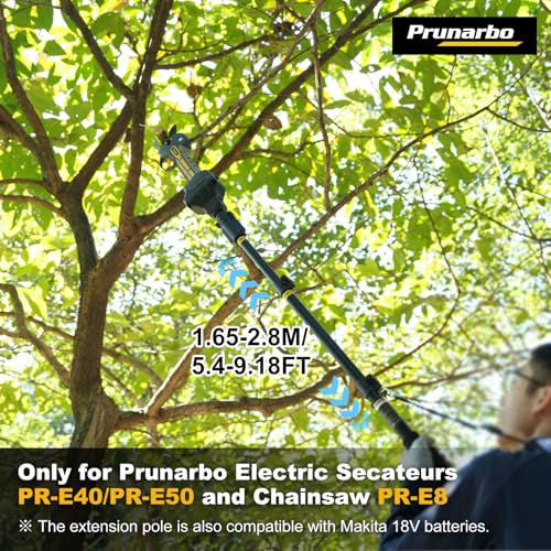 Telescopic Extension Pole for E-Series Pruners & Chainsaw | Compatible With All E-Series Tools (PR-E50、PR-E40 Pruning Shears & PR-E8 Saw), Extends Reach From 4.2 ft to 8.2 ft - style: PR-001-Pole