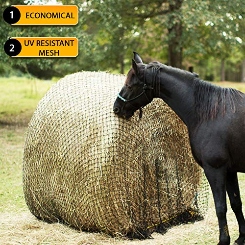 Texas Haynet - Round Bale Hay Net Slow Feed - Durable Round Bale Feeder for Horses - American Made UV Resistant Nylon Net - Fits Round Bales 4x6-6x6 or Square Bales 3x3x8-4x4x8 with 1.75" Holes - size: 1 Pack