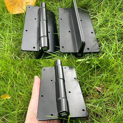 Upgraded 5.75" Aluminum Self Closing Gate Hinges, Fence Gate Hinge for Aluminum | Vinyl | Iron | Wood Gates, Self Closing Force Adjustable Spring Hinges -1Pair (Black)