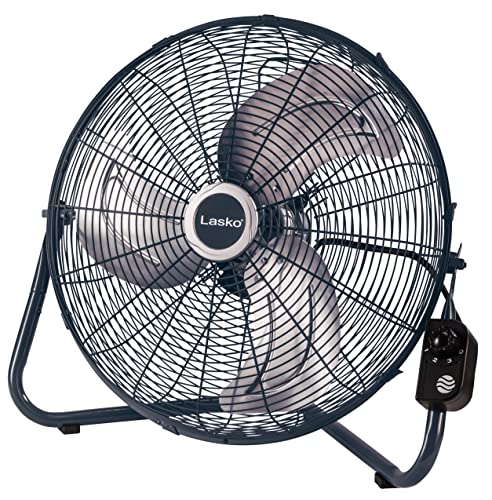 Lasko 20" High Velocity Wall Mount Fan with Pivoting Head - 3 Speeds, Remote Control, Ideal Wall Mount Fan or Floor Fan for Home, Garage, Attic, Gray/Silver H20610 - color: Gray/Silver