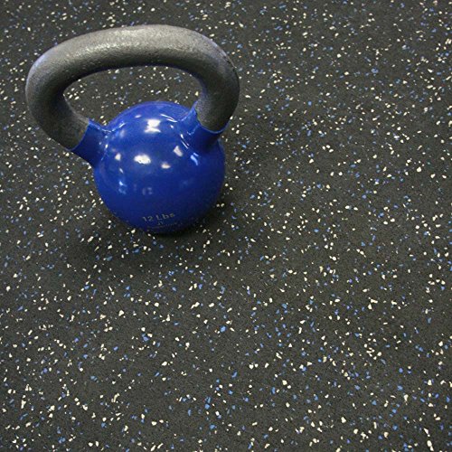 Rubber-Cal Elephant Bark Rubber Flooring - 3/16" Thick - color: Blue Steel, size: 54"L x 48"W x 0.2"Th