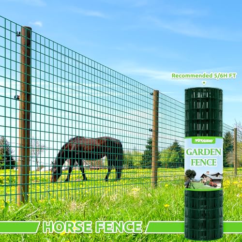 Green PVC Coated Welded Wire Fencing,2"x3" 16 Gauge,48inch H x 100ft L Garden Wire Fence Roll,2/3/4/5/6ft Tall x 50/100 ft Long Hardware Cloth Metal Mesh for Yard,Farm,Chicken,Dog,Vegetable Protection - color: Green, size: 2"x3" 48inx100ft