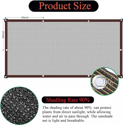 Shade Cloth - Garden Shade Mesh Netting with Grommets Outdoor Sun Shade Cover for Pergola Patio Plants Greenhouse Chicken Coop Black 90% Shading Rate - size: 10x26ft