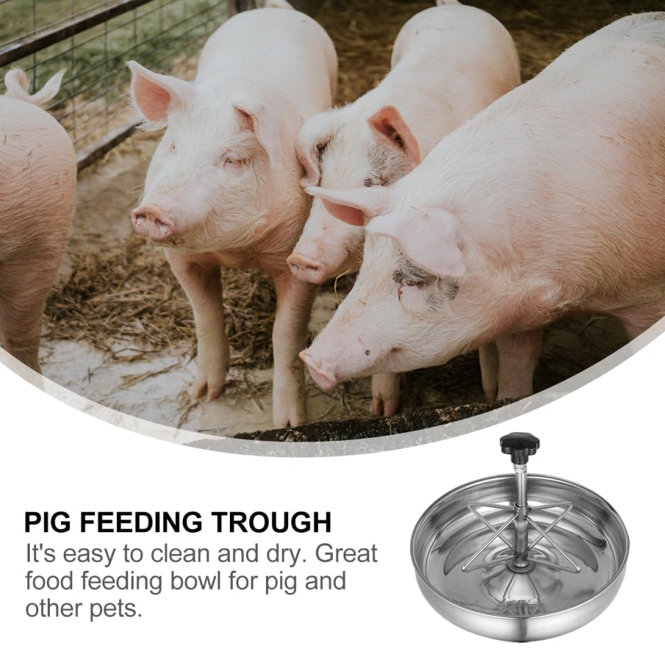 Stainless Steel Feeding Bowl Trough for Livestock and Pigs 9.84X9.84X3.54 Inch Multi-Compartment Rust Proof Farm Feeder Easy to Clean