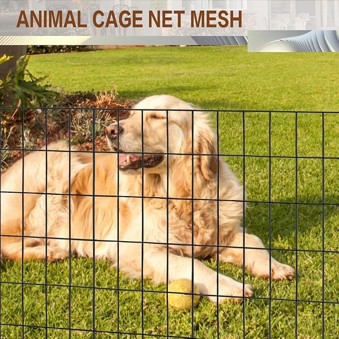 Tongmo 4 ft x 50 ft Black PVC Coated Welded Wire Fence, 16GA Garden Chicken Wire Fence Roll, Mesh Size 2" x 4" Hardware Cloth, Ideal for Yard Protection and Poultry Netting - color: Black, size: 4ft*50ft