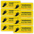 8-Pack Warning Electric Fence Safe Sign, 10"x 3.5" Plastic Sign