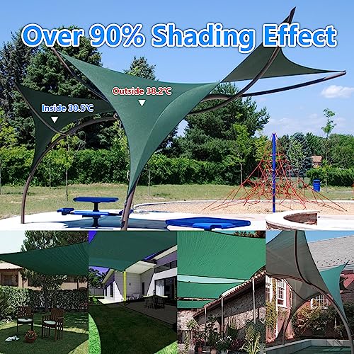 90% Blackish Green Shade Cloth, 12 x 12 ft with Reinforced Grommets | Durable mesh shade net for greenhouses, plants, chicken coops, pergolas, pools, canopies, patios and gardens - size: 12 ft x 12 ft