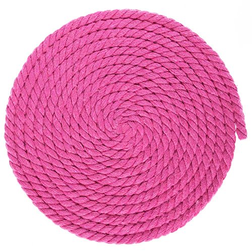 Twisted Natural Cotton Rope - 1/4 Inch - Solid Colors - Available in Lengths of 10 Feet, 25 Feet, 50 Feet, and 100 Feet - color: Rose Red, size: 10 feet