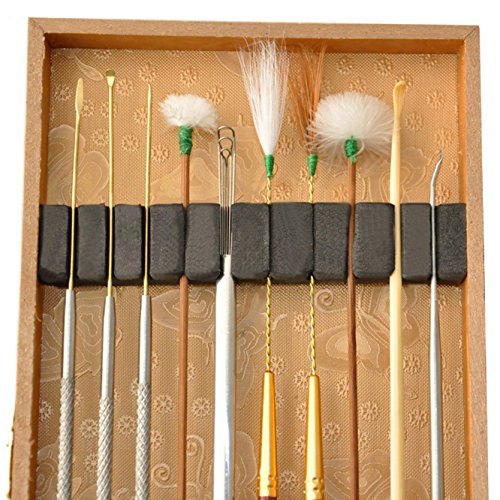 Multifunction Ear Pick Cleaning Set Ear Wax Removal Cleaner,Beauty Tools Kit (19pcs a Set with Wooden Box)